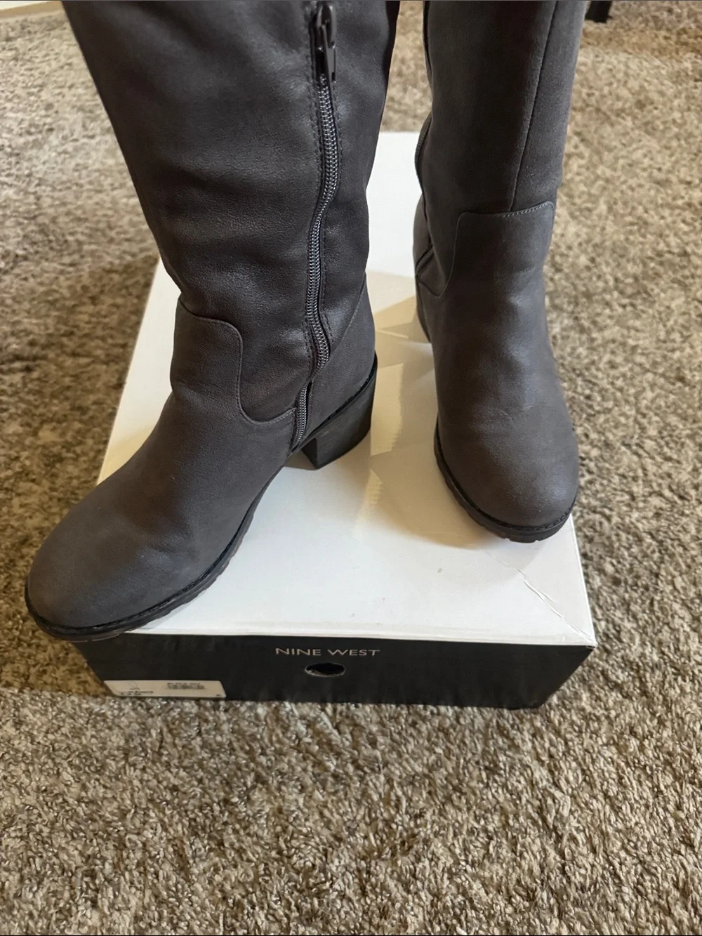 Rampage Over-the-Knee Heeled Boots - Gray